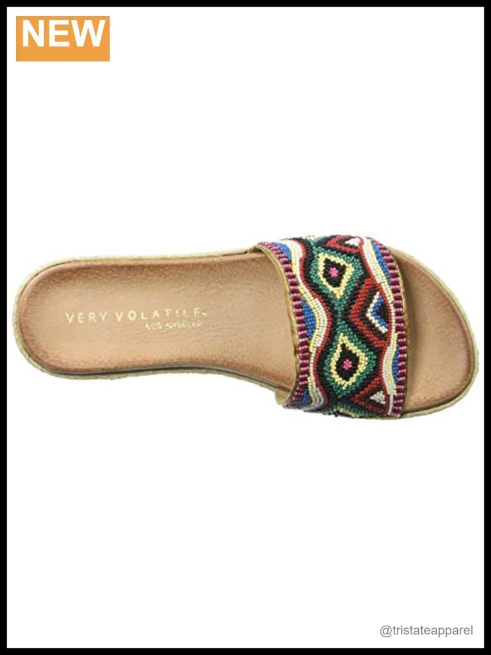 Embroidered Slide Sandals with Ankle Strap and Padded Insole